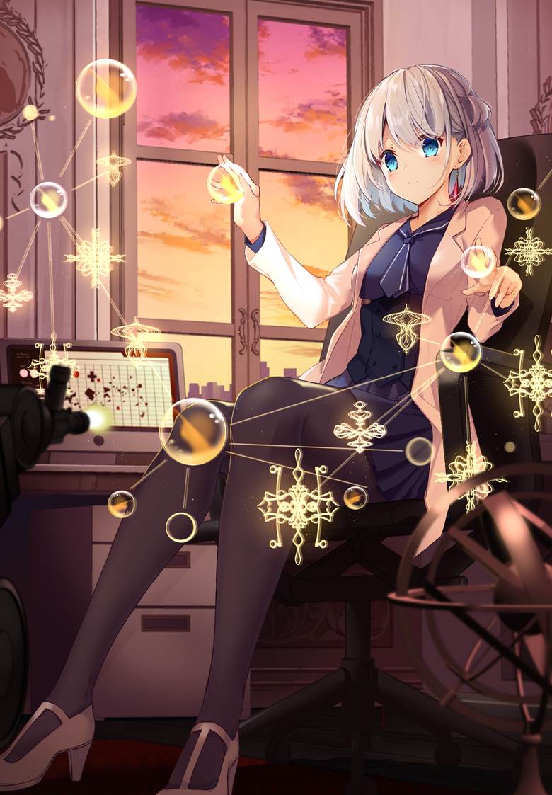 女孩子, 原创, 原创, original works, 裤袜, 白发, 高跟鞋, 原创1000users加入书籤, 黑裤袜