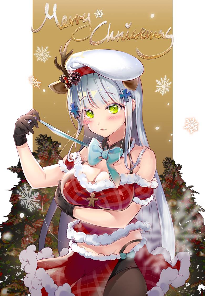 クリスマスのHK416|LUNYA的蝴蝶结少女插画图片