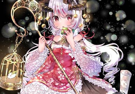 lolita, original, white hair, girl, merry christmas