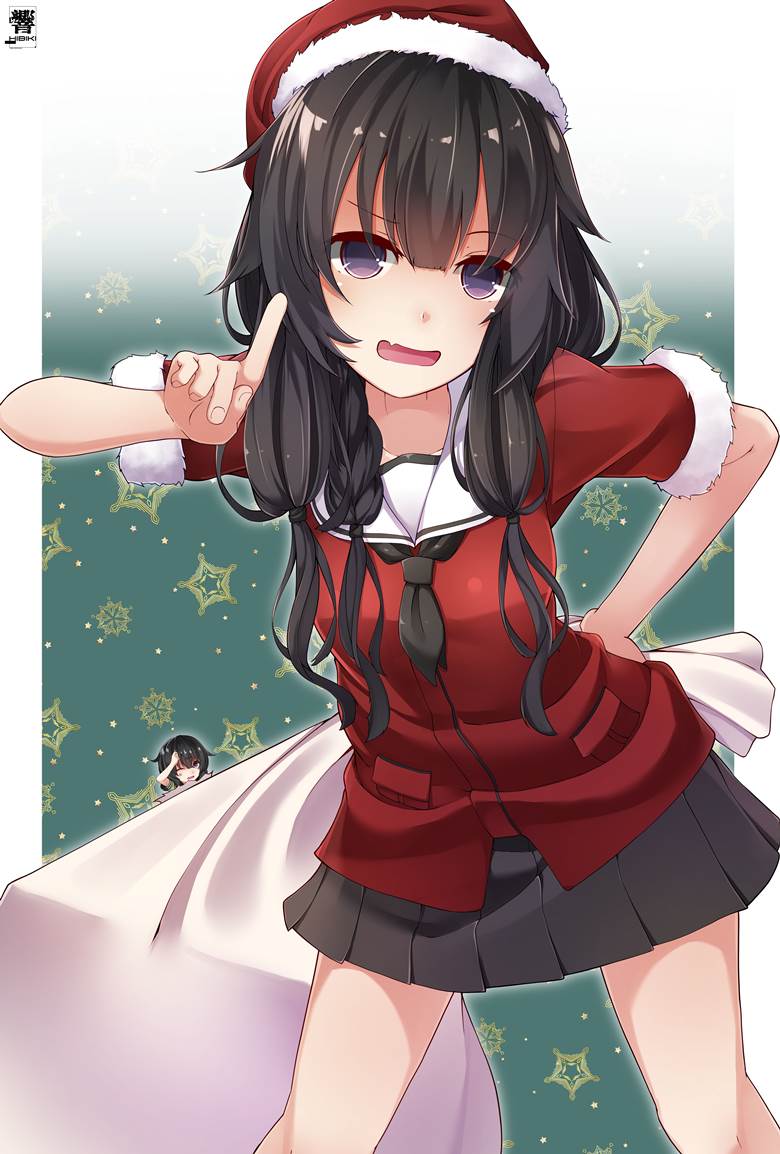 サンタ北上様hibiki的舰队collection插画图片