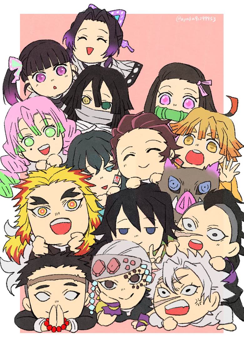 富冈义勇, 蝴蝶忍, 灶门祢豆子, Zenitsu Agatsuma, 灶门炭治郎, 鬼灭之刃, Demon Slayer: Kimetsu no Yaiba 1000+ bookmarks