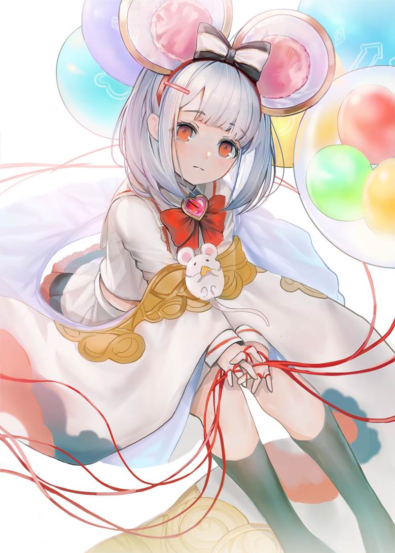 碧蓝幻想, 碧蓝幻想, Vikala, New Year, mouse ears, 气球, Granblue Fantasy 1000+ bookmarks, 十二神将(碧蓝幻想), 银发