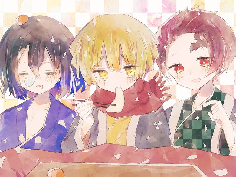 鬼灭之刃, 灶门炭治郎, Zenitsu Agatsuma, Inosuke Hashibira, 鱼糕队, Demon Slayer 500+ bookmarks