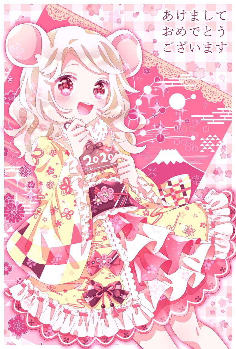 女孩子, 兽耳, ema, 和风, New Year, 原创, 原创, mouse ears, kimono dress, Original 250+ bookmarks