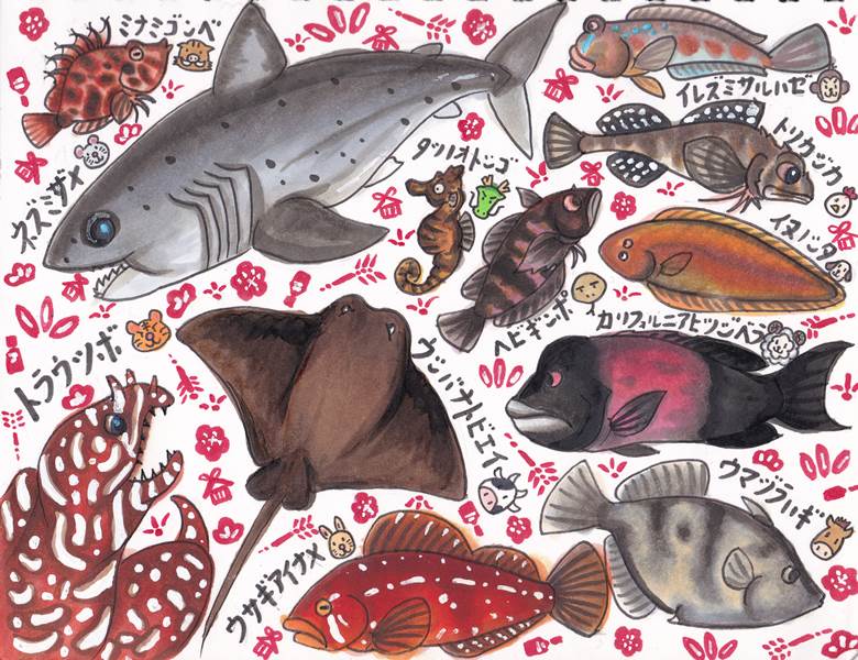 鱼, marine life, sea, 动物, creature, aquarium, shark, copic马克笔, 手绘, Chinese zodiac