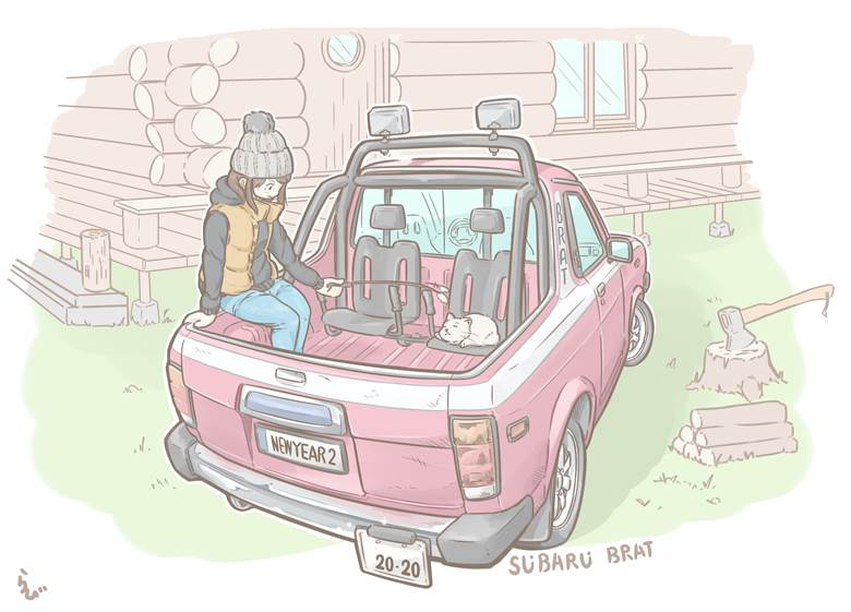 SUBARU Brat|らびえぬ。的汽车插画图片
