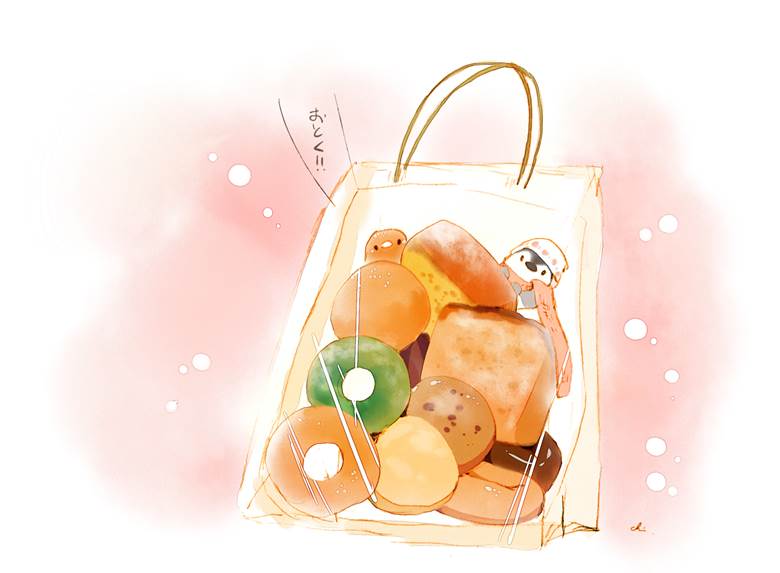 お菓子福袋|チャイ的Pixiv甜点小鸡插画图片