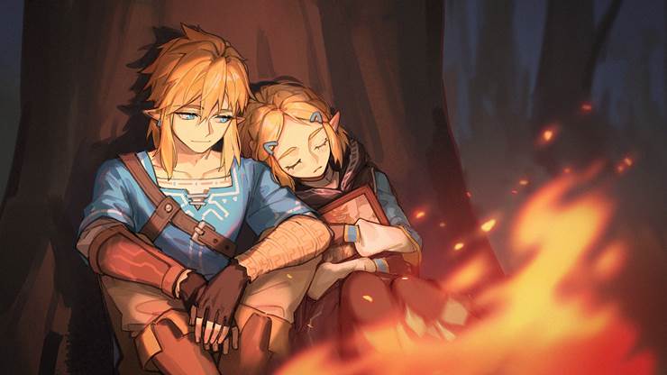 塞尔达传说, illustration, 塞尔达, The Legend of Zelda 100+ bookmarks, 林克×塞尔达, 旷野之息, 塞尔达传说 1000收藏, 塞尔达公主, Link (Breath of the Wild)