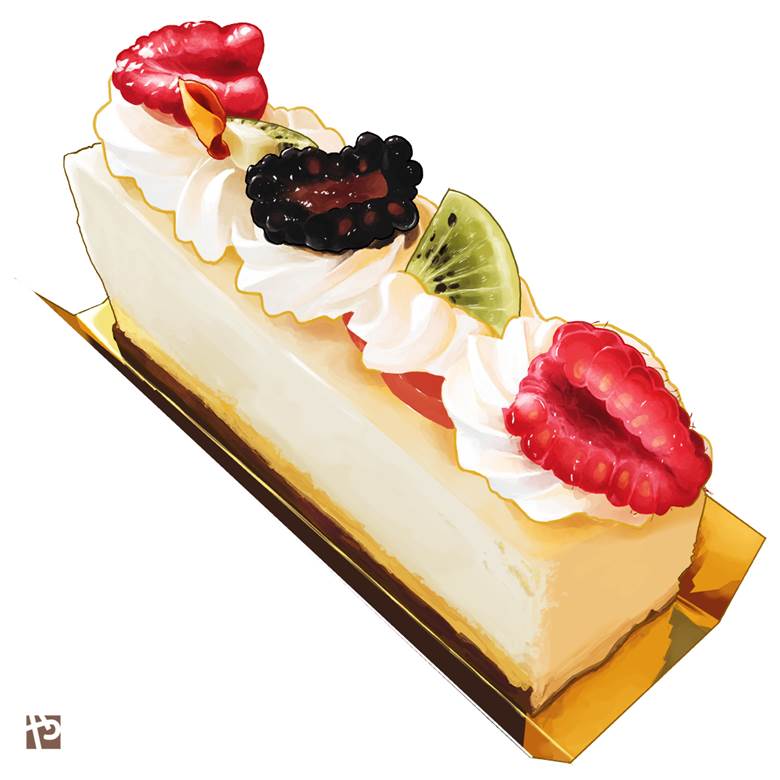 Fruits Cheese Cake|ItadakiYasu的Pixiv美食插画图片