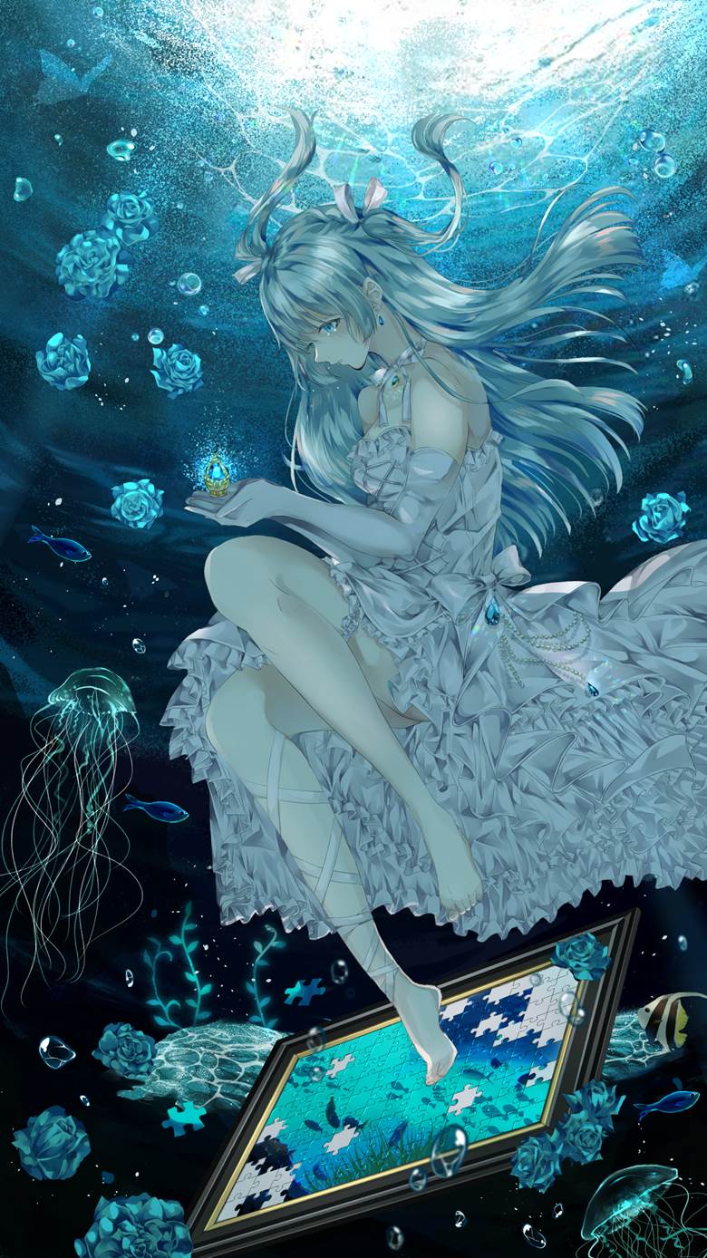 Magia Record, 魔法少女小圆, Rena Minami, 水下, jigsaw puzzle, 魔法纪录, Madoka☆Magica 100+ bookmarks