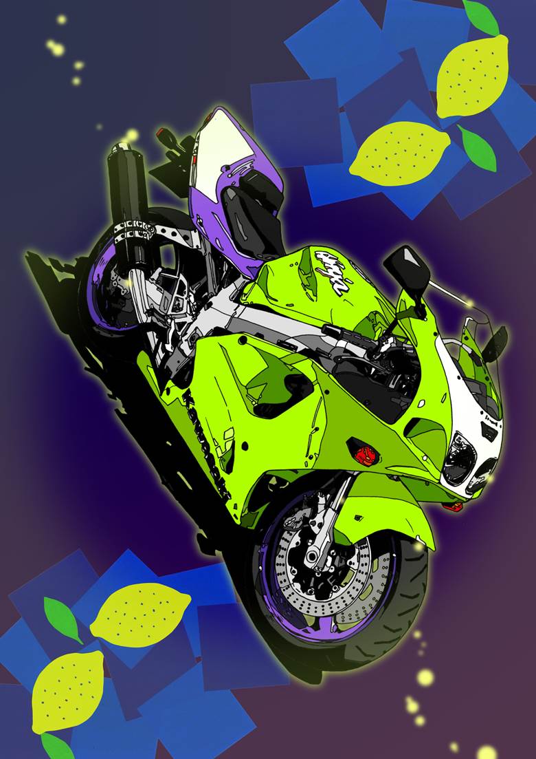 kawasakizx7rrsayco的pixiv摩托车插画图片