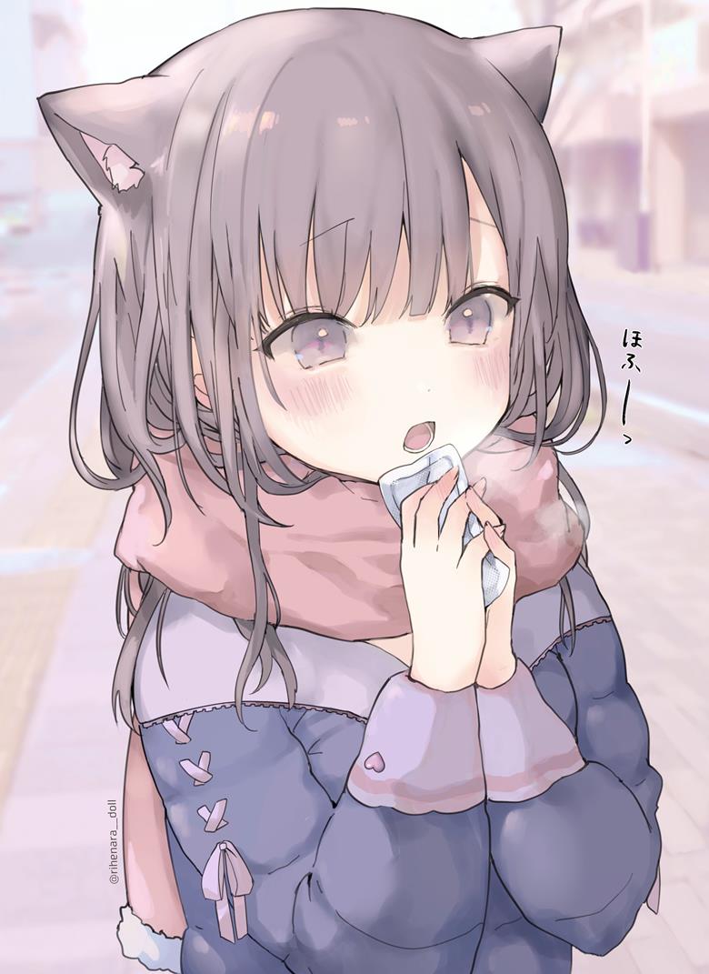 原创, 围巾, 兽耳, cat ears, 女孩子, 原创, 原创5000users加入书籤