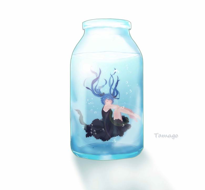 深海少女|卵烧き君的pixiv玻璃之中插画图片