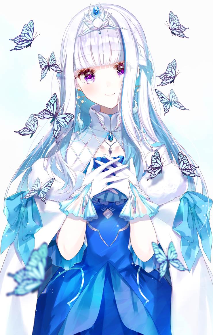 虚拟主播, 彩虹社, 莉泽·赫露艾斯塔, cloak, 手套, 蝴蝶, 太美了, Virtual YouTuber 10000+ bookmarks