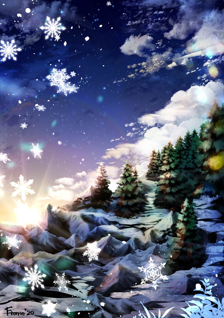 sunrise, winter, snow, 景观, 风景