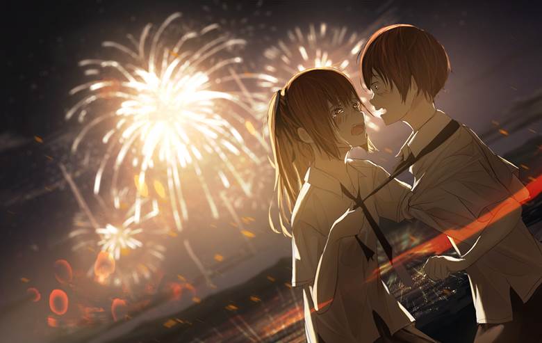 original, girl, summer, fireworks, Original 500+ bookmarks