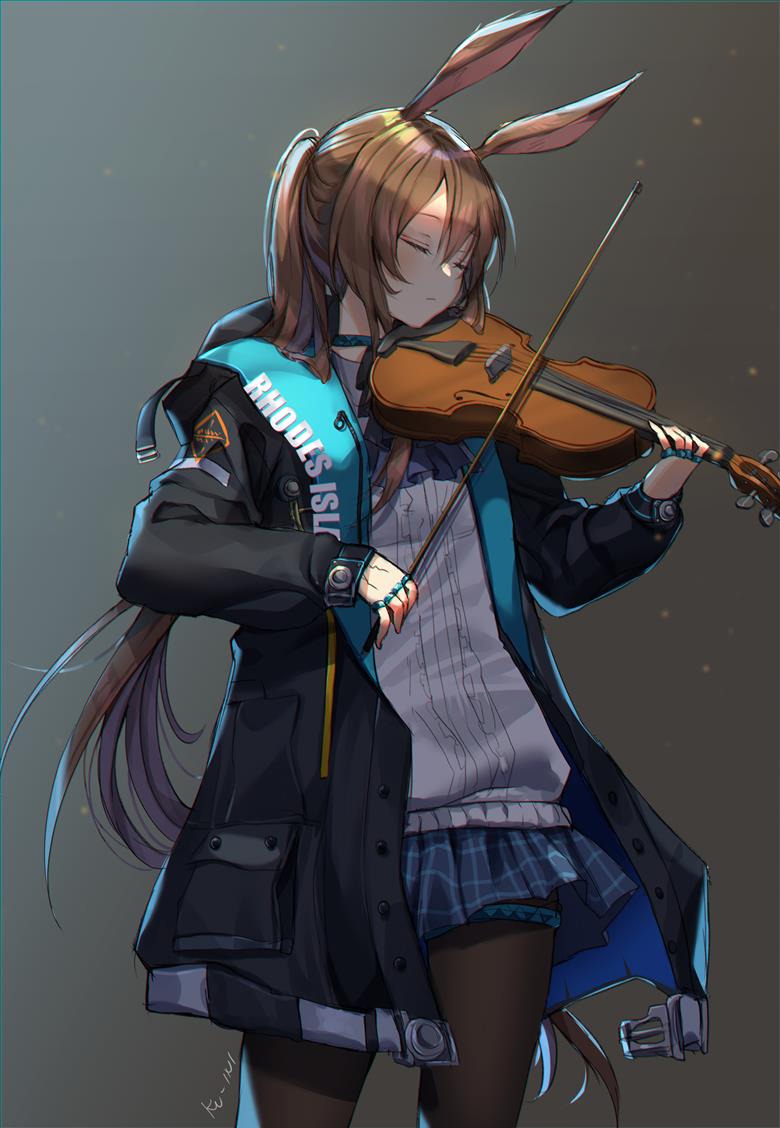 Violin|ku-ini的阿米娅插画图片