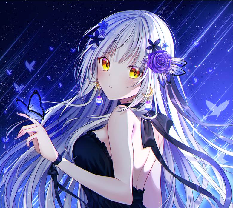 女孩子, 原创, butterfly, beautiful girl, 白发, 原创1000users加入书籤, 穿洞, shoulder-blade, white skin