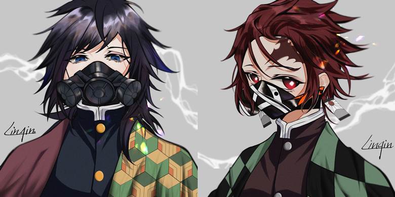 灶门炭治郎, 富冈义勇, 义勇×炭治郎, 鬼灭之刃, Demon Slayer: Kimetsu no Yaiba 1000+ bookmarks