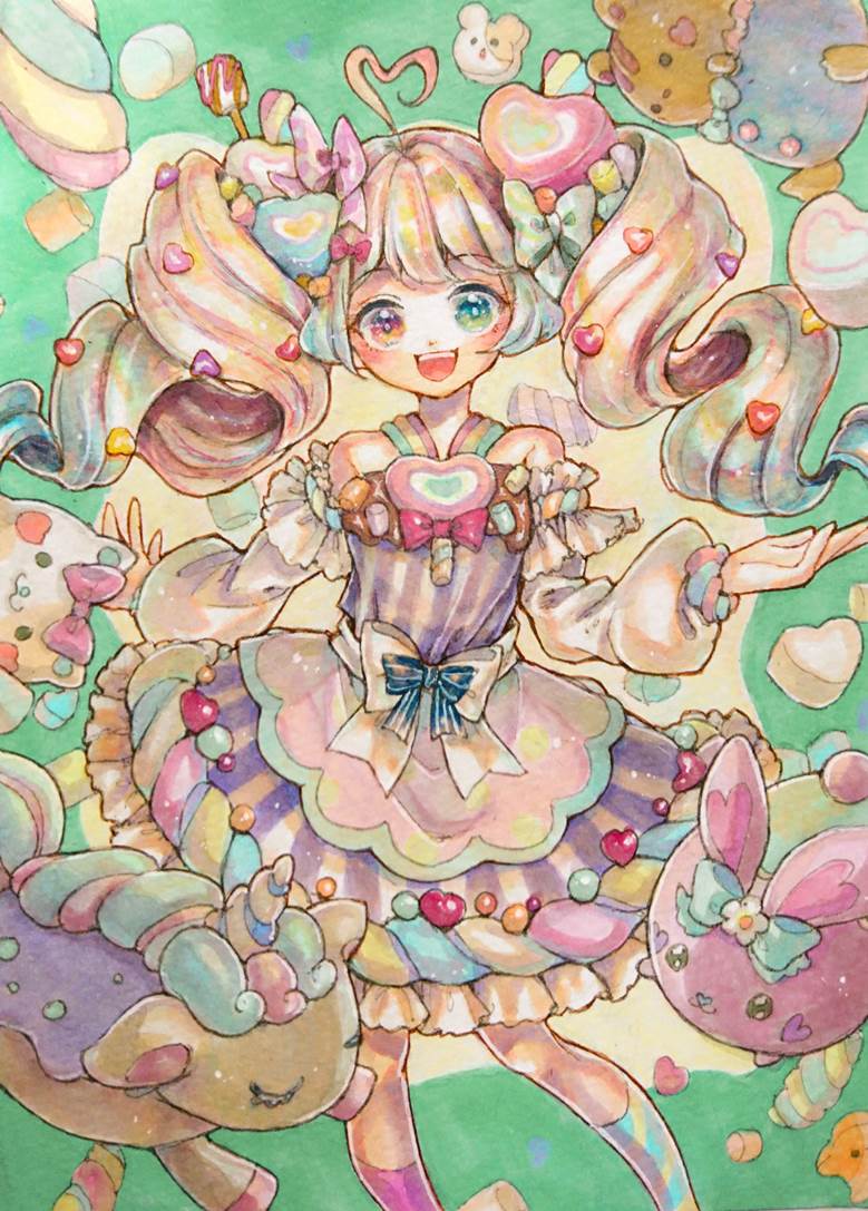 手绘, copic马克笔, 女孩子, 原创, sweets, 食物100收藏, 原创100收藏