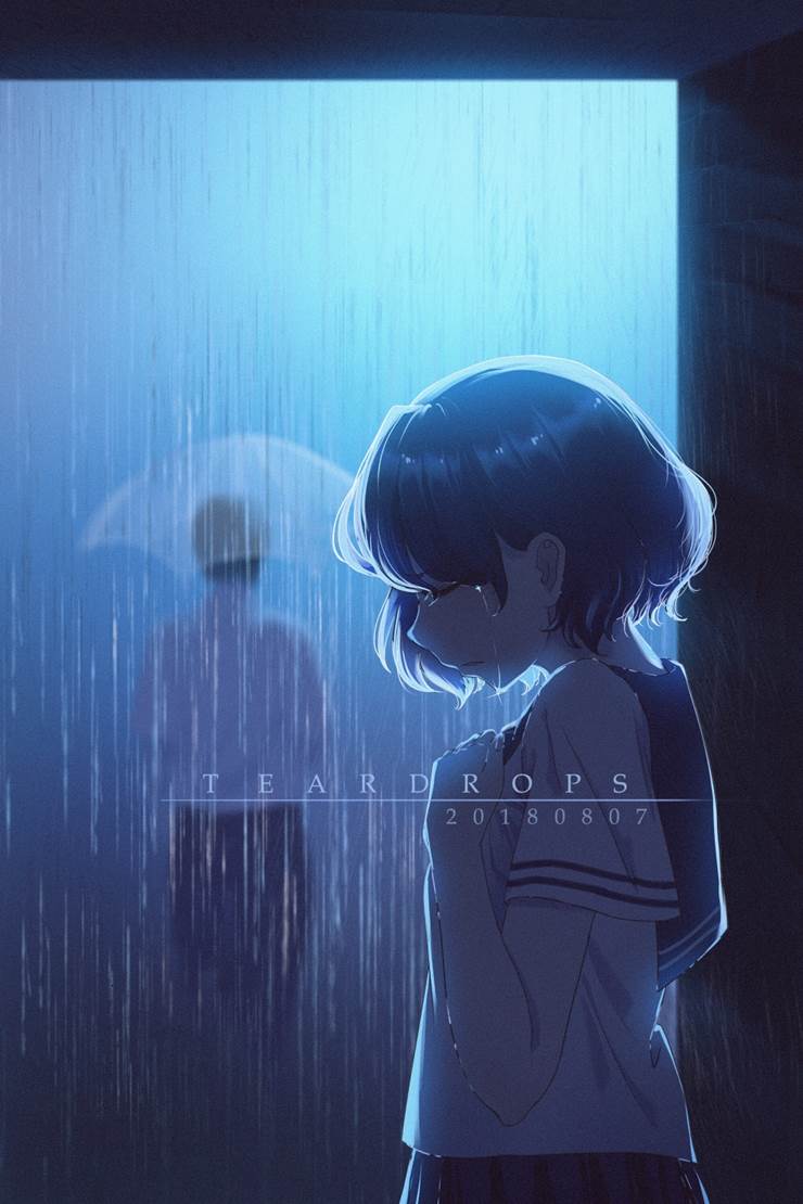 雨落，飞鸟|插画师-Teardrops-的雨插画图片