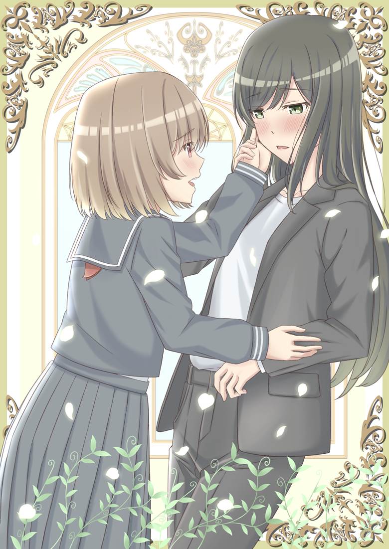 原创, yuri, 百合插画大赛2, 女孩子, uniform, 西装