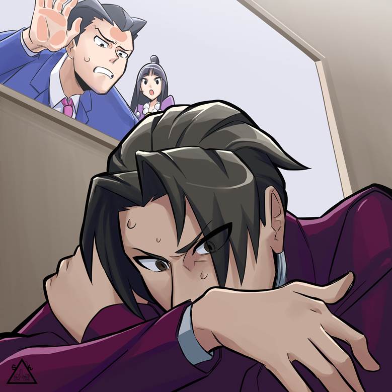 拥有天才检事的称号,《逆转裁判》御剑怜侍pixiv插画图片