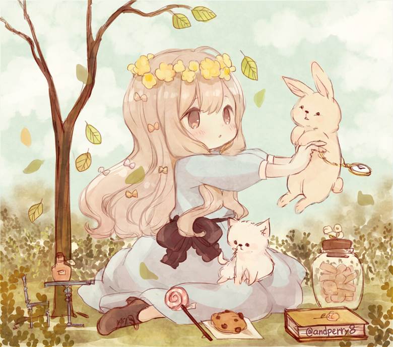 原创, 女孩子, 兔子, 猫, 爱丽丝梦游仙境, 原创1000users加入书籤