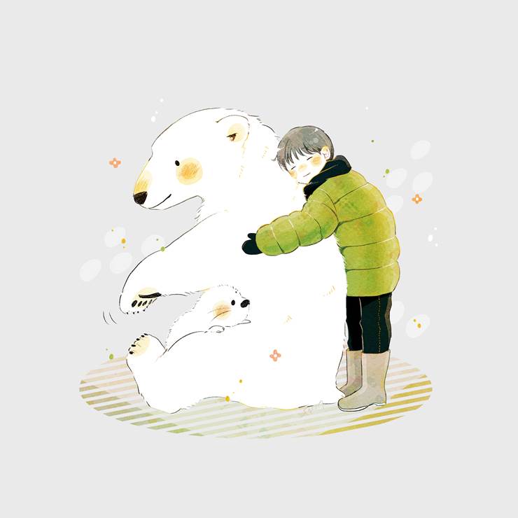 好多可爱的小北极熊哦，Pixiv人气插画师sassa-ID:20070052