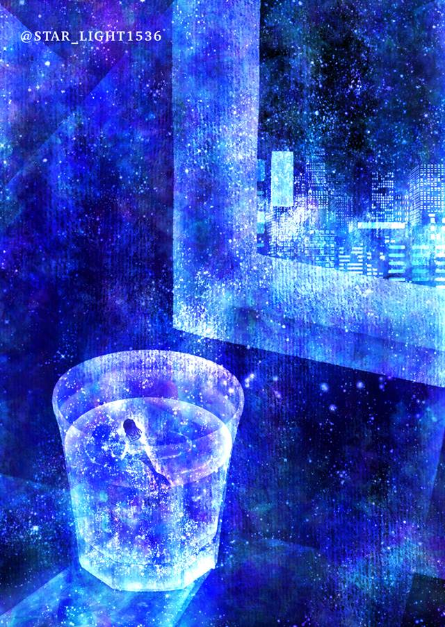 原创, 插画, cup, 女孩子, window, 人鱼, 玻璃之中, Original 300+ bookmarks