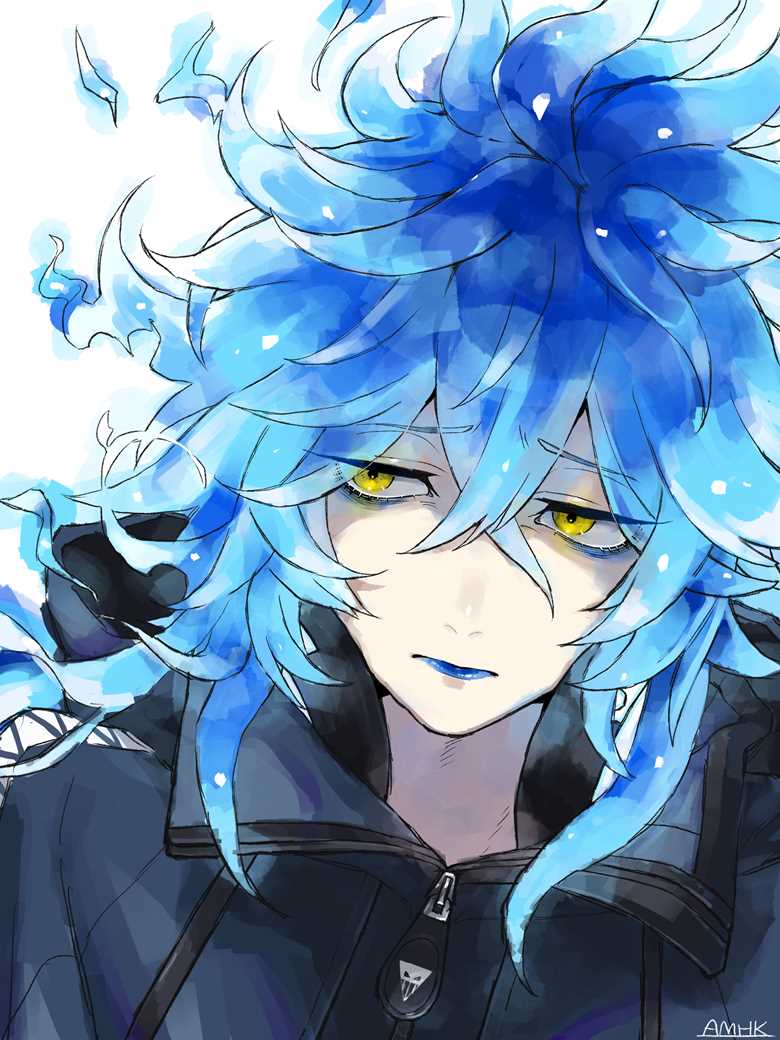 皮肤苍白,头发像火一样的idia shroud pixiv同人插画图片