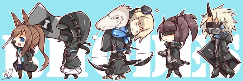 chibi, Arknights, Arknights, Amiya (Arknights), Durin (Arknights), Yato (Arknights), Noir Corne (Arknights)