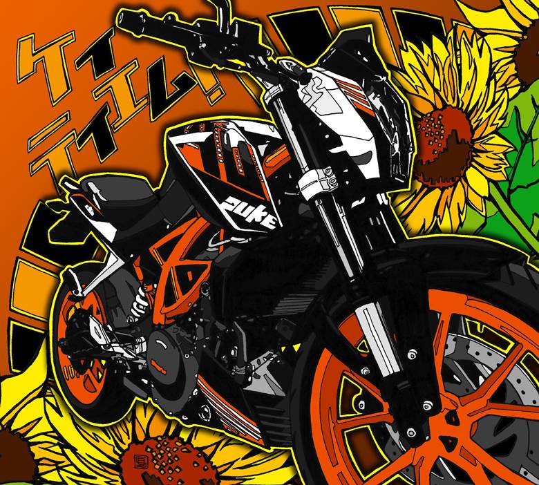 ktm390dukesayco的pixiv摩托车插画图片