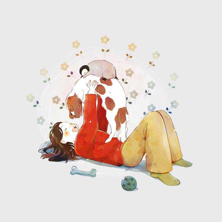超可爱的小狗动物插画图片，养一只吧快