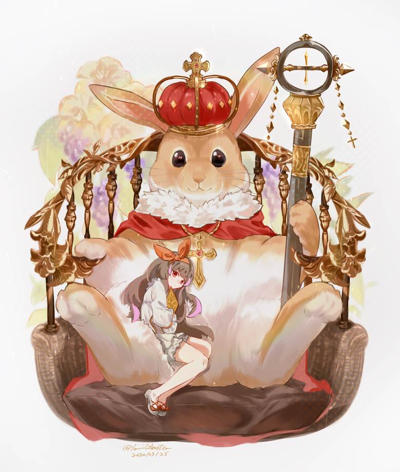 |羊尾柑香茶★的小兔子动物插画图片