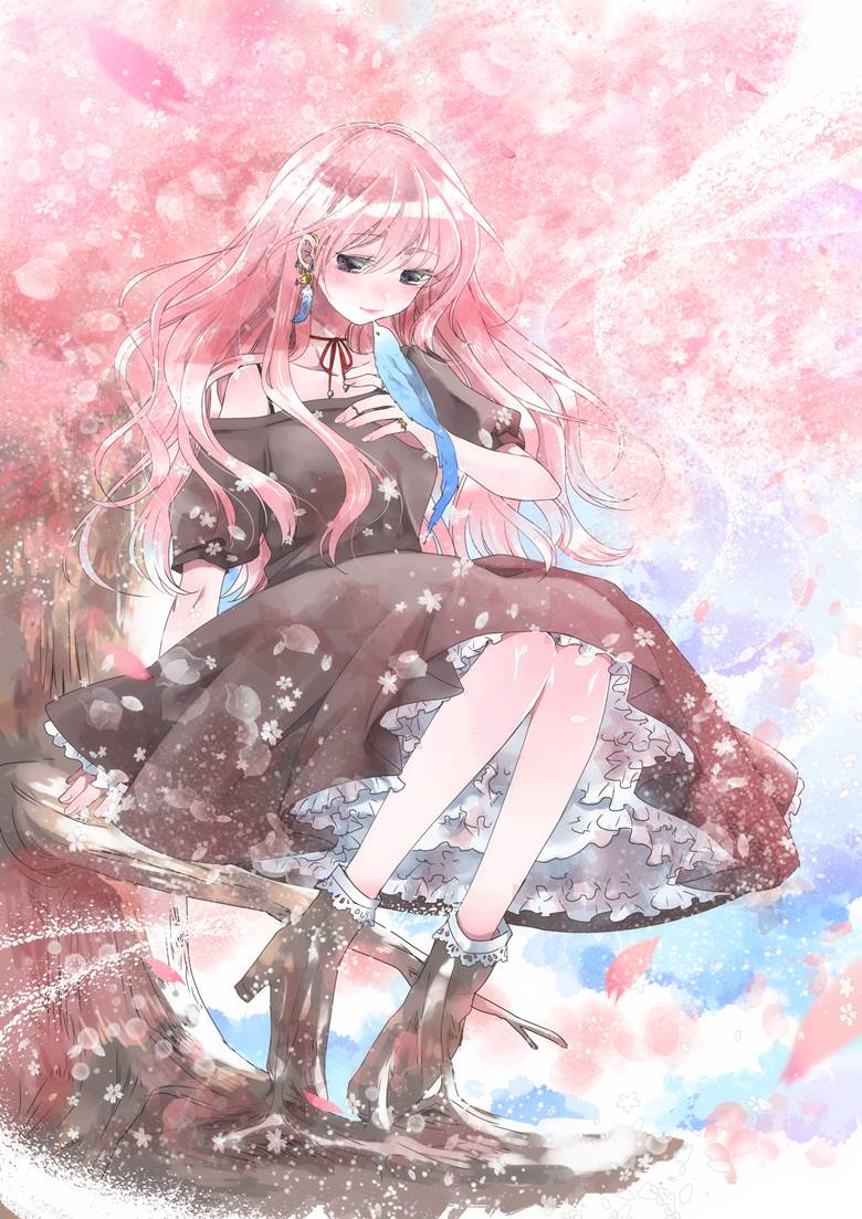 原创, 女孩子, 樱, 插画