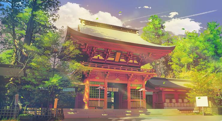 background, 风景, 傍晚, shinto shrine, spring, 黄昏, 风景1000收藏, Tyndall effect