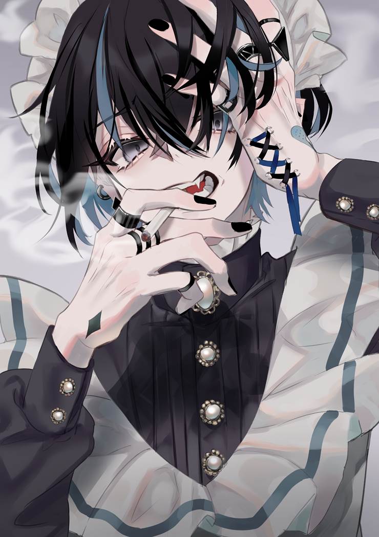 原创, 男孩子, corset piercing, 女仆, 香烟, 虎牙, 女仆装男子, 原创10000users加入书籤