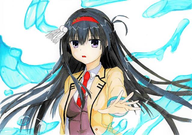 Hazuki Nijouin, Riddle Joker, 柚子社, copic马克笔, water, analog illustration