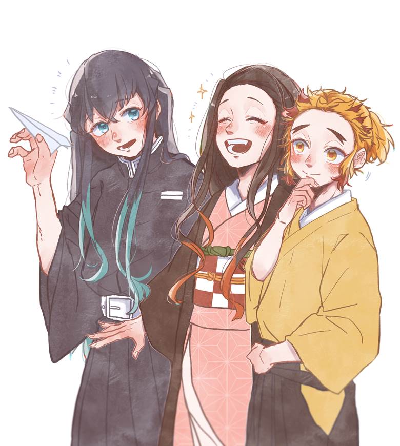 Senjuro Rengoku, Nezuko Kamado, Muichiro Tokito, Demon Slayer: Kimetsu no Yaiba, Demon Slayer: Kimetsu no Yaiba 1000+ bookmarks