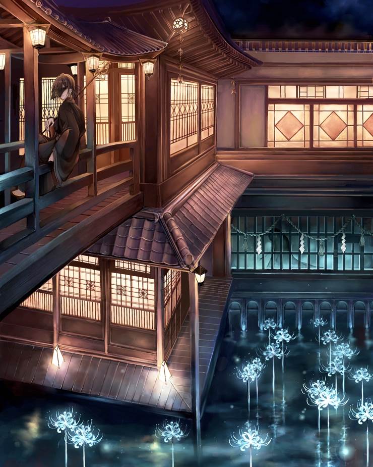 日式房屋的插画壁纸图片,和风还挺好看