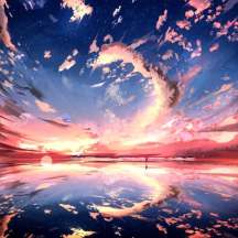 Afloat|とちちま的星空插画图片