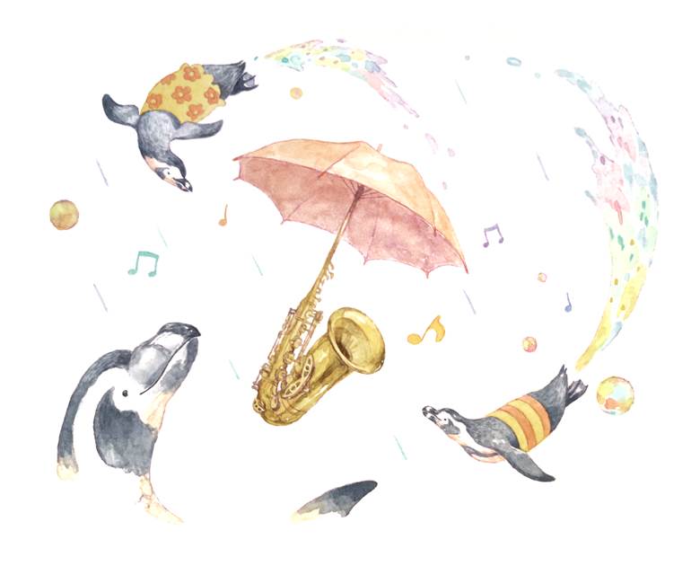 雨の日|kanou的企鹅插画图片