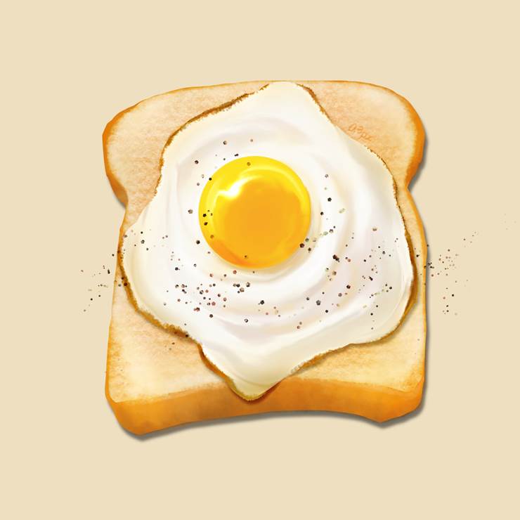 金黄色的荷包蛋美食插画图片