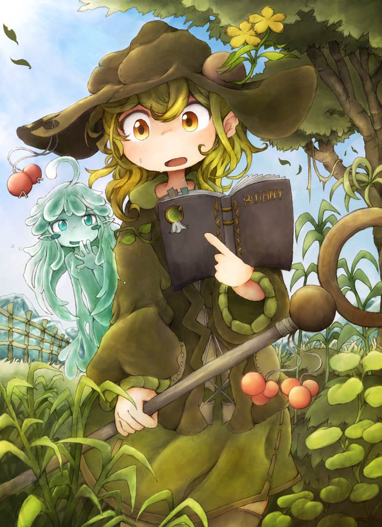 原创, 奇幻, witch, 史莱姆娘, plant, nature, background, 我家孩子