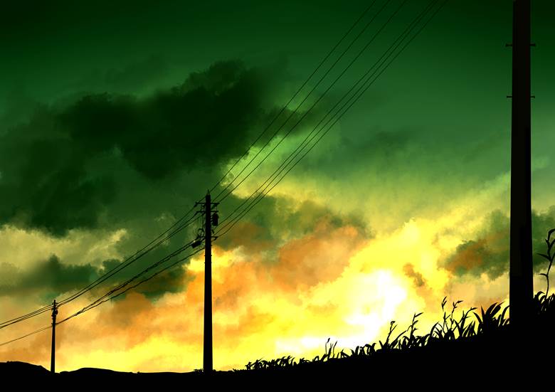 Flower tone|ゆきのした的夕阳风景插画图片