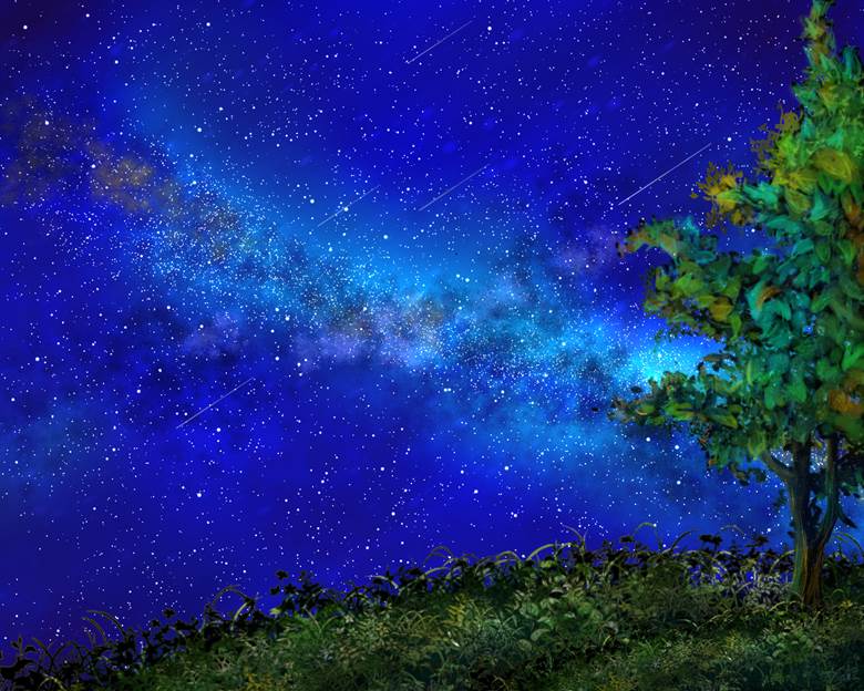 丘の上から|ゆずきありす的银河星空P站插画图片