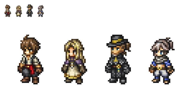 Bravely Default 2, 赛斯, Gloria, Adel, 点阵图