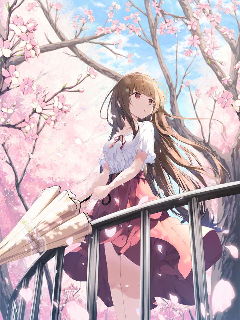 24张超美的樱花与少女的pixiv插画,浪漫的春天的气息