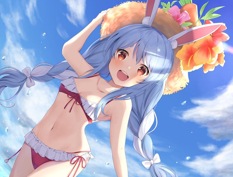 Usada Pekora, Hololive, 虚拟youtuber, 比基尼, Virtual YouTuber 5000+ bookmarks